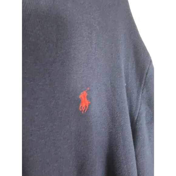 Vintage Polo Ralph Lauren Men's 100% Pima Cotton V-Neck Pullover Sweater XL Navy - Picture 3 of 5